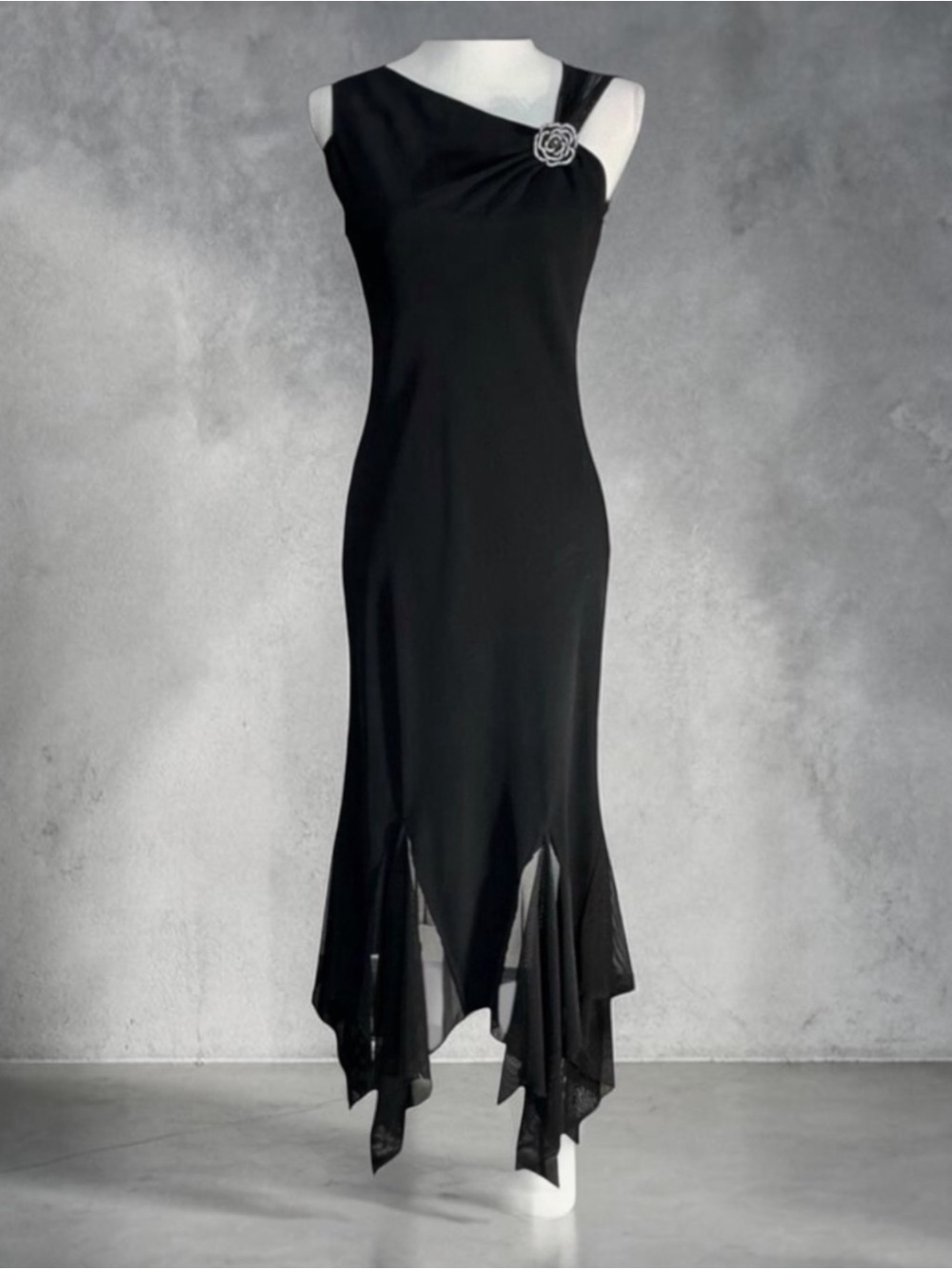 SL Fashions Black Midi Dress
